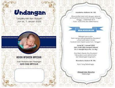 25 Contoh Undangan Aqiqah Sederhana Word Bisa Edit ONPOS