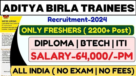 Aditya Birla Trainees Hiring Civil Engineer Job Mechanical Engineer