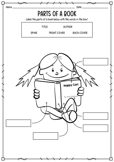 Label The Parts Of A Book Activity For Kids Twinkl Usa Worksheets