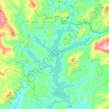 Lake Burton topographic map, elevation, terrain