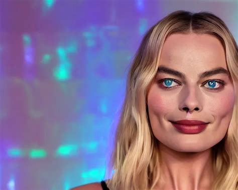 Margot Robbie As Led Art Hyper Detailed Award Winning Stable