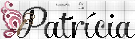 Patr Cia Nome Borboleta Ponto Cruz Nomes Em Ponto Cruz Ponto