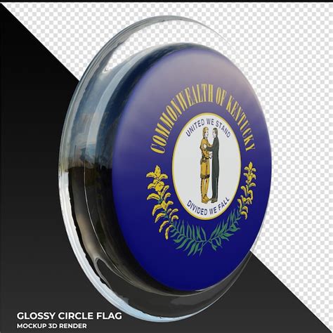 Premium Psd Kentucky0003 Realistic 3d Textured Glossy Circle Flag