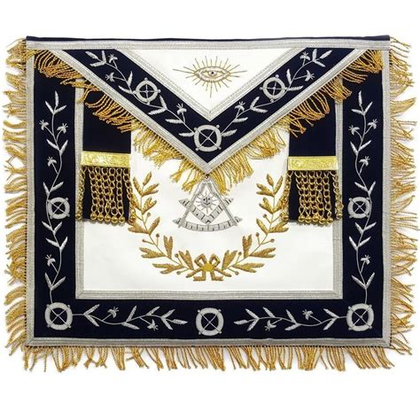 Past Master Masonic Regalia Blue Lodge Apron With Wreath Bullion Etsy