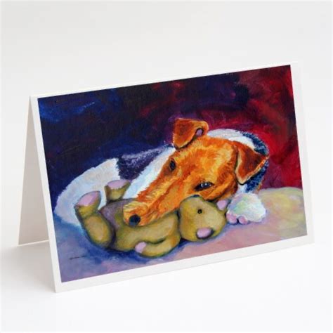 Fox Terrier And Teddy Bear Greeting Cards And Envelopes Pack Of 8 A7