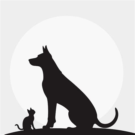 Colección Vectorial De Conjuntos De Siluetas De Perros Y Gatos Vector