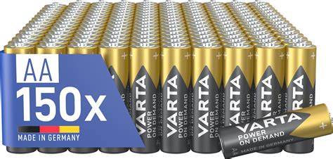 VARTA Batterien AA 150 Stück Power on Demand Alkaline 1 5V