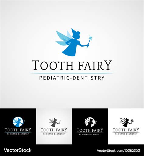 Tooth Fairy Dental Logo Template Teethcare Icon Vector Image