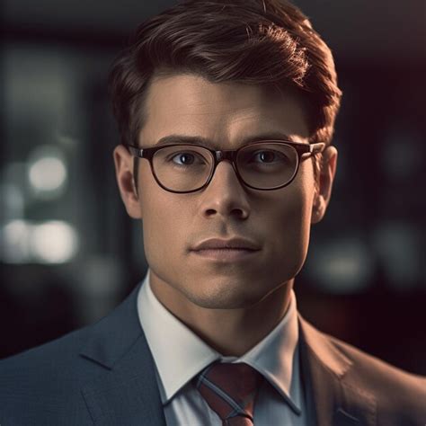 Premium Photo A Man Wearing Glasses And A Suit With A Tie That Says