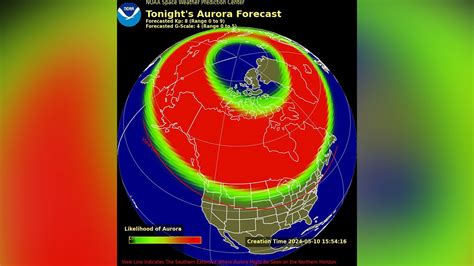 Northern Lights Forecast For Dc Md And Va G4 Severe Geomagnetic Storm