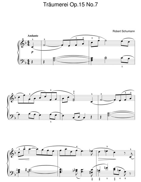 Traumerei Op 15 No 7 By Robert Schumann Easy Piano Digital Sheet