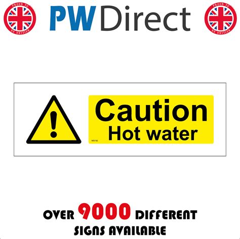 Ws192 Caution Hot Water Sign Beware Danger Take Care Warning Risk Scald Injury On Ebid United