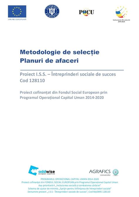 PDF Metodologie de selecție Agrafics Communications Schemă de