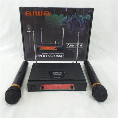 Jual AIWA AW 616 Mic Double Wireless Microphone Microphone Tanpa Kabel