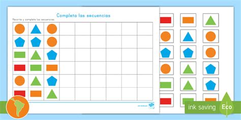 Ficha De Actividad Completa Las Secuencias Twinkl