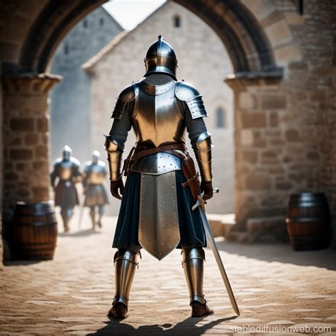 Medieval Knight's Back View | Stable Diffusion Online