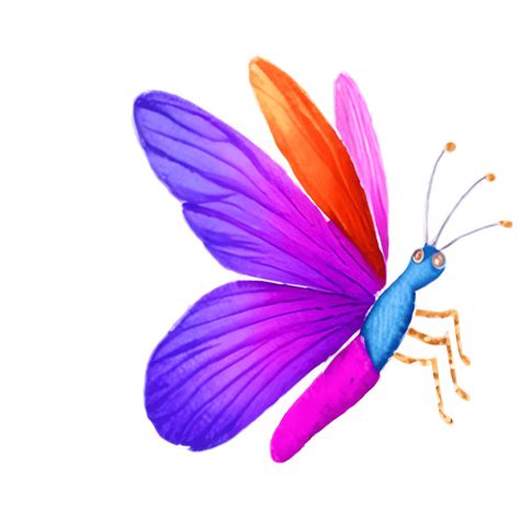 3d Bright Purple And Blue Butterfly Flying Out Of Red · Creative Fabrica