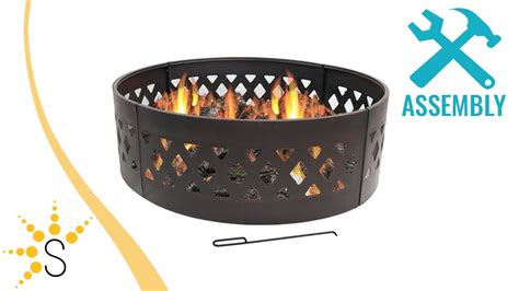 にできたダ Sunnydaze 36 Crossweave Heavy Duty Metal Fire Pit Campfire Ring