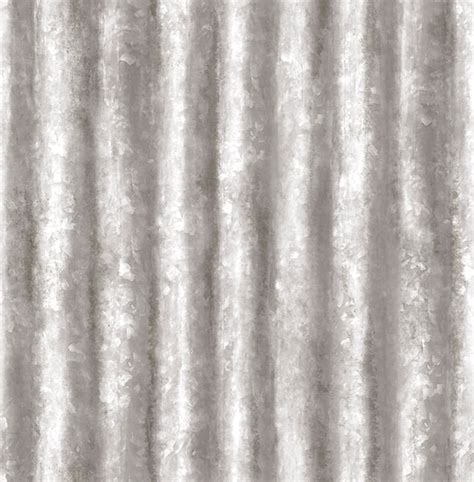 Corrugated Metal Silver Industrial Texture Wallcovering Astek