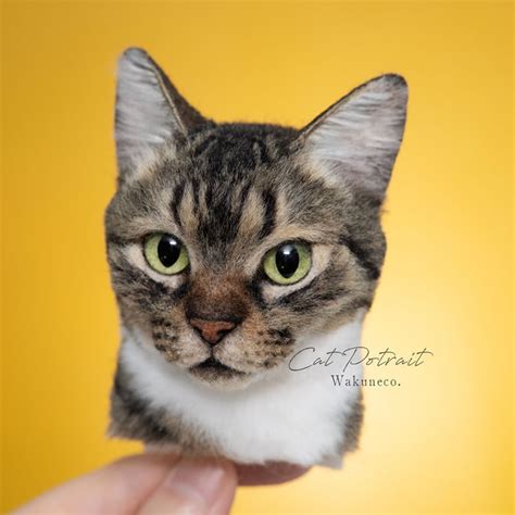 Japanese Artist Sachi Creates Realistic Cat Portraits Using Felted Wool