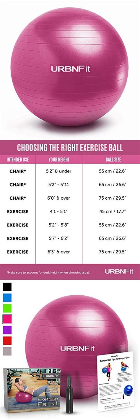 Exercise Ball Size Chart