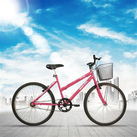 Bicicleta Rosy Free Aro Freios V Break Quadro A O Mega Bike Rosa