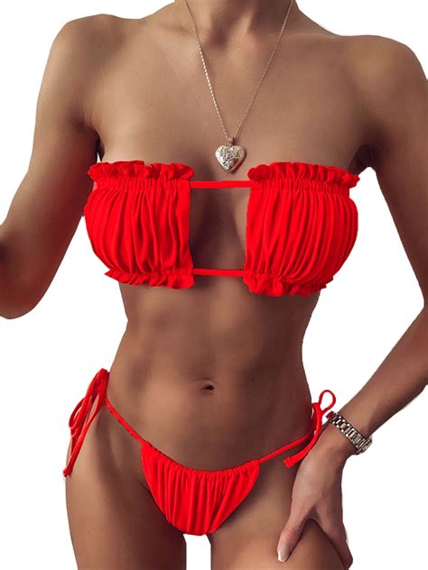 Bikinx Bikini Clearance Women Swimsuit Red String Bikini Walmart