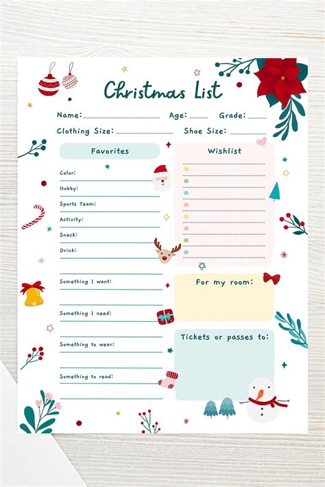 Kids Christmas Wish List Printable T Wish List Etsy