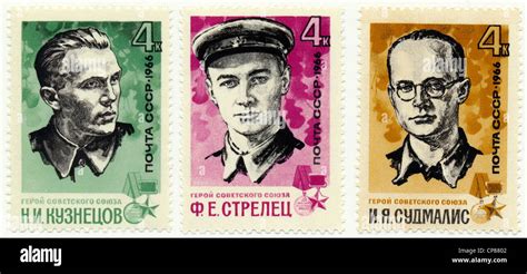 Historic Postage Stamps Of The Ussr Political Motives Leaders Of