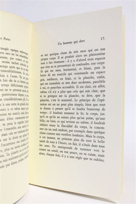 Perec Un Homme Qui Dort First Edition Edition Originale