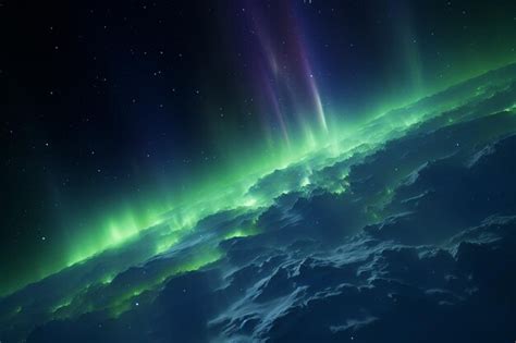 Premium Photo | Aurora borealis seen from space