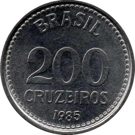 Moeda 200 Cruzeiros Brasil 1985