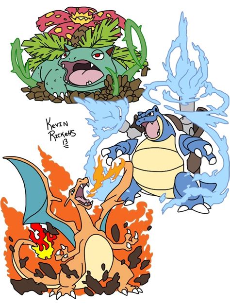 pokemon original starters by TheKevman on DeviantArt