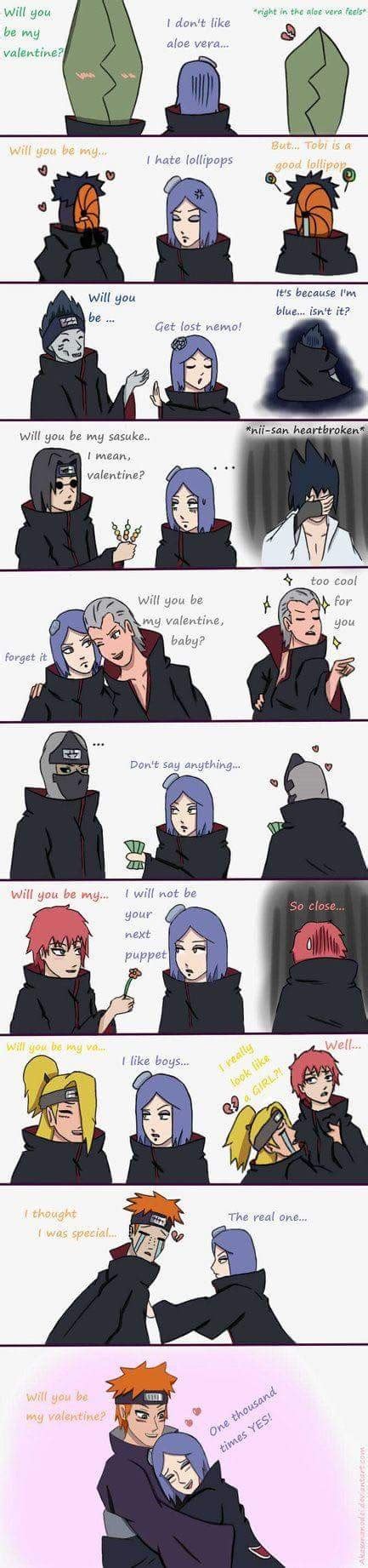 Haha Konan On Valentines Day Thats So Funny ️ ️ ️ Akatsukis