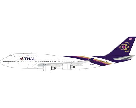 Thai Airways International Boeing 747 400 Hs Tga With Stand