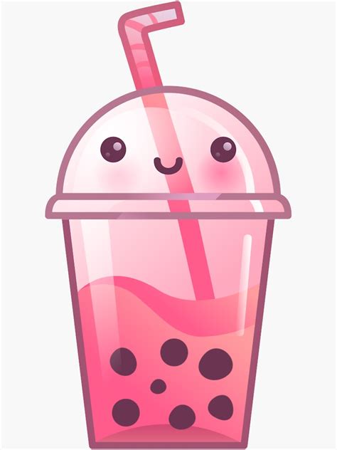 Cute Boba Milk Tea Drink Emoji Drawing Sticker For Sale By