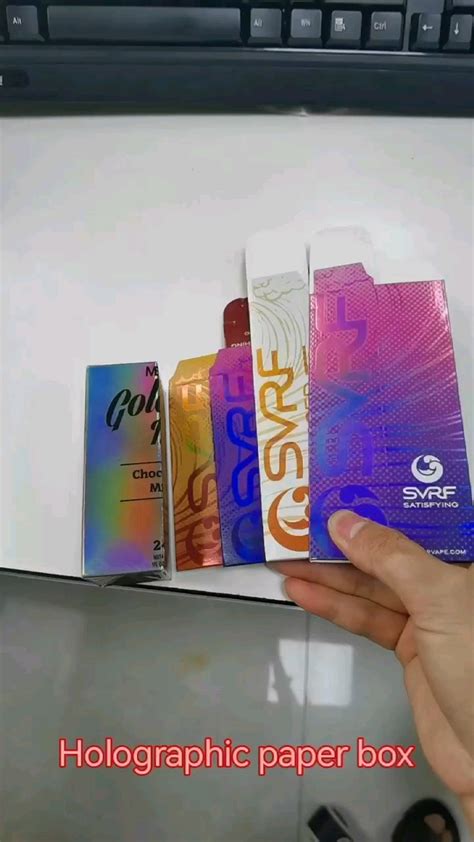 Custom Full Printing Holographic Logo Paper Box Drop Bottle Gift Box