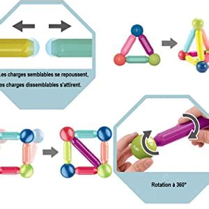 Jeu de blocs magnétiques ZGEER 42 blocs Colorful Jeu de blocs