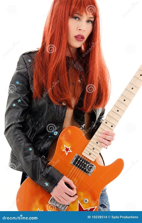 Guitar Babe Stock Photo Image Of Babe Leather Black 10228514