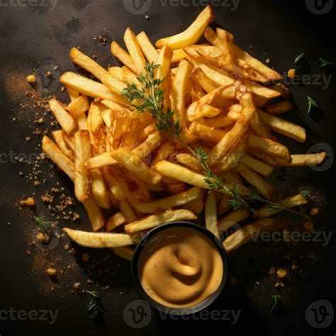 Belgian Fries with Sauce Andalouse and frikandel. Generative Ai. 27177967 Stock Photo at Vecteezy