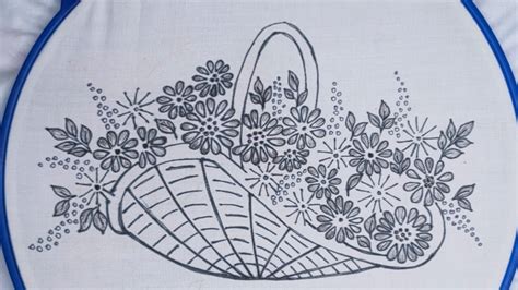 Hand Embroidery Beautiful Basket With Ribbed Spider Web Stitch