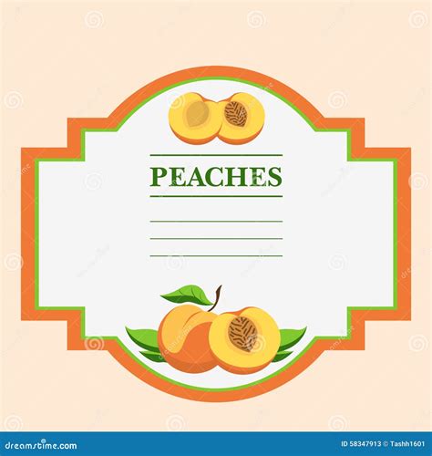 Peaches stock vector. Illustration of ripe, nature, pear - 58347913