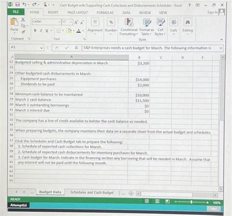 Solved Preparing A Cash Budget With Supporting Schedules Chegg