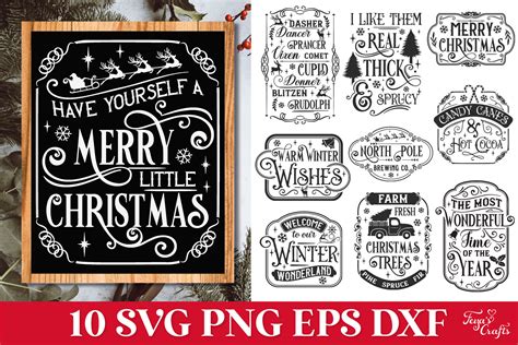 Farmhouse Christmas Sign Svg Bundle By Anastasia Feya Fonts And Svg Cut