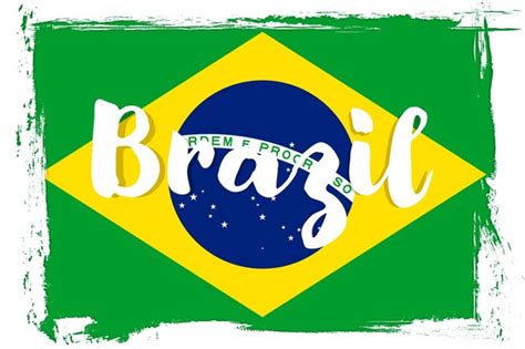 Banner Da Bandeira Do Brasil Pincel Grunge Vetor Premium