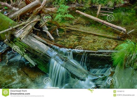 Beautiful Brook With Waterfall At Spring Daylight Stock Photo Image