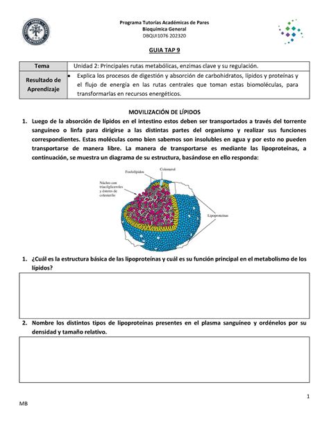 9 Guia 9 TAP Bioquimica Bioquímica General DBQUI 1076 202320 1 GUIA