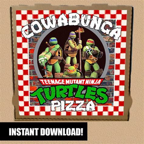 The Teenage Mutant Ninjas Pizza Advertisement Is Displayed In Front Of