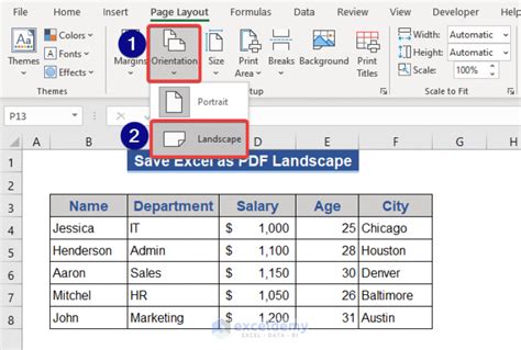 How to Save Excel as PDF Landscape (With Quick Steps) - ExcelDemy