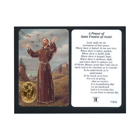 St Francis Of Assisi Laminated Prayer Card Prayer Cards Pilgrim Shop Walsingham — Pilgrim Ts